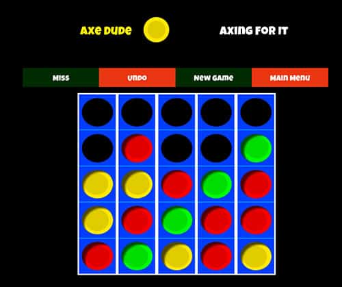 Line-Up-Four axe throwing game