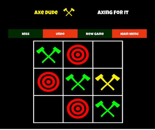 Tic-Tac-Toe axe throwing game