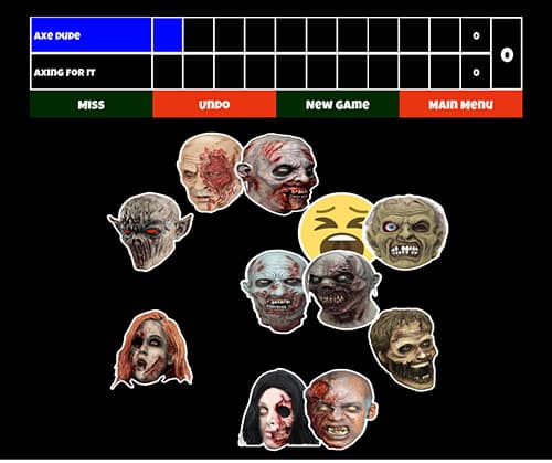 Zombie hunter axe throwing game near Bel Air